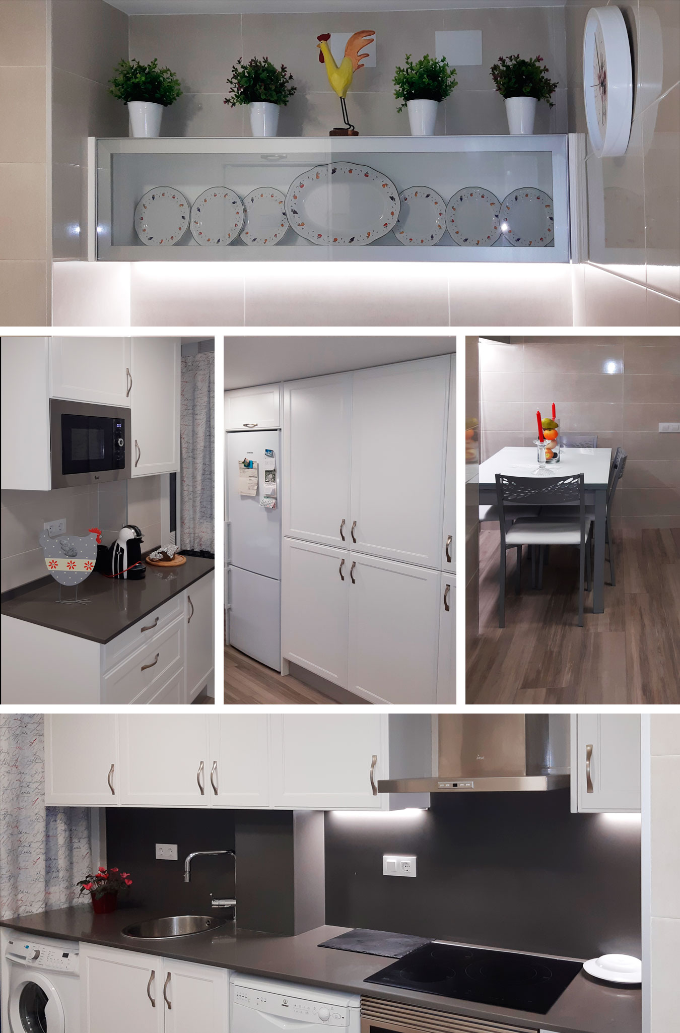 REFORMAS JOSÉ BANDA - Reforma de Cocina de estilo provenzal con puertas lacadas en blanco (Esplugues. Barcelona)